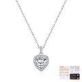 Collana con ciondolo moissanite cuore 1ct in argento sterling S925 e certificato GRA - Argento 925 / Argento sterling 925