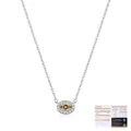 S925 sterling silver halo necklace with champagne oval moissanite and GRA certificate - 925 Silver / 925 Sterling Silver