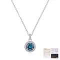S925 sterling silver necklace with 1ct colorful green moissanite pendant and GRA certificate - 925 Silver / 925 Sterling Silver