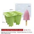 Moule à glace en silicone à 6 cavités en forme de coquillage vert pour enfants - Sucette Glacée À Six Coques - Verte Sx-xg-77-5