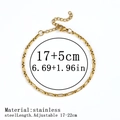 Detail of 18K gold plated stainless steel chain with lobster clasp and adjustable link - Square Pearl Chain / 2.5mm / Gold