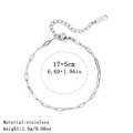 Silver stainless steel paperclip chain bracelet with lobster clasp and extension link - 扁丝十字链 / 2.5mm / Steel