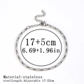 Silver stainless steel rectangular link bracelet with 17-22cm adjustable length and clasp - 3:1盒子链 / 2.5mm / Steel