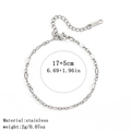 Adjustable silver-tone stainless steel chain bracelet with lobster clasp and extension - 3:1十字嘴唇链 / 3.0mm / Steel