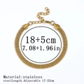Three-strand beaded woven stainless steel bracelet in 18K gold finish with adjustable chain - 四排珠链 / 6.0mm / Gold