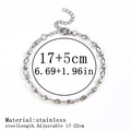 Adjustable silver stainless steel chain bracelet with cylinder charms and lobster clasp - 包管嘴唇链 / 4.0mm / Steel
