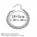 Silver color stainless steel braided snake chain bracelet with adjustable lobster clasp - 编织刀片链 / 6.0mm / Steel