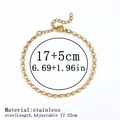 Elegant 18K gold plated stainless steel chain bracelet with adjustable 17-22cm length - 灯泡链 / 3.5mm / Gold