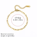 Golden stainless steel chain bracelet with heart-shaped links and 18K gold plating - Butterfly Chain / 3.0mm / Gold