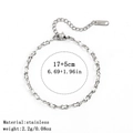 Silver-colored stainless steel chain bracelet with adjustable link and lobster clasp closure - Butterfly Chain / 3.0mm / Steel
