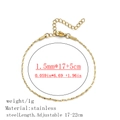 1.5mm golden stainless steel twisted chain bracelet with adjustable 17+5cm lobster clasp - Starry Sky Chain / 1.5mm / Gold
