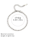 Minimalist silver stainless steel bead chain bracelet with lobster clasp and extension - Satellite Chain / 3.0mm / Steel