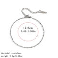 Polished silver stainless steel twist chain bracelet with adjustable lobster clasp closure - 锤圆夹珠链 / 2.0mm / Steel