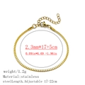Minimalist 18K gold plated stainless steel flat chain bracelet with adjustable clasp - Flat Golden Dragon Chain / 2.3mm / Gold