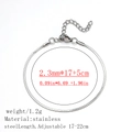 Adjustable 2.3mm silver stainless steel snake chain bracelet with lobster clasp - Flat Golden Dragon Chain / 2.3mm / Steel