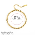 18K gold-plated stainless steel chain bracelet with lobster clasp and adjustable 5cm link - 轻金雅环链 / 4.0mm / Gold