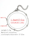 Minimalist silver stainless steel bead chain bracelet with 3mm beads and lobster clasp - Cross-shaped Beaded Chain / 1.8mm / Steel