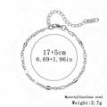 Silver stainless steel chain bracelet with lobster clasp and adjustable length extension - 十字嘴唇链 / 3.0mm / Steel