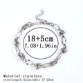 Silver stainless steel chain bracelet with interlaced links and adjustable lobster clasp - Hand-knotted Style / 7.0mm / Steel
