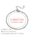 Slim silver stainless steel water wave chain bracelet with adjustable extension link - Water Wave Chain / 2.3mm / Steel