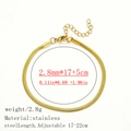 Minimalist 18K gold-plated 2.8mm flat snake chain bracelet in adjustable stainless steel - Dense Snake Chain / 2.8mm / Gold