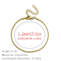 18K gold plated stainless steel snake chain bracelet with adjustable lobster clasp - Round Snake Chain / 1.2mm / Gold
