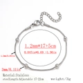 Silver stainless steel snake chain bracelet with four metal beads and adjustable lobster clasp - Bead Snake Chain / 1.2mm / Steel