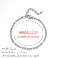 Minimalist 3mm silver rolo chain bracelet in stainless steel with lobster clasp - Pearl Link Chain / 3.0mm / Steel