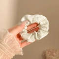 Haarelastiek in Koreaanse stijl met groen ruitjespatroon voor grote knotkapsels - 63# Maaswijdte Wit/groen# Ca. 9 Cm
