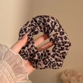 Haarelastiekje met luipaardprint van stof met grote ruches en stevige elastische band - 4# Kleine Luipaardprint Formaat 11 Cm
