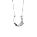 Elegante hoefijzer hanger van 925 sterling zilver met sprankelende moissaniet stenen - 0,5 ct Moissanite (Witgoudkleur)