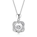 Collana cuore in argento S925 con ciondolo in moissanite danzante scintillante - Argento 925 / Moissanite da 0,5 Carati