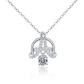 Elegante collana Torre Eiffel in argento S925 con pietre di moissanite scintillanti - Argento 925 / Moissanite da 0,5 Carati
