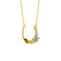 Gouden hoefijzer moissanite hanger ketting van S925 sterling zilver voor dames - 0,5ct Moissanite (Goudkleur)