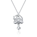S925 sterling silver Santa hat necklace with moissanite stones and bell pendant - 0.5ct Moissanite Santa Hat Style / 925 Silver / Silver