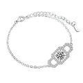 S925 Sterlingsilber-Armband mit einem brillanten runden Moissanit-Mittelstein für Damen - 1ct Moissanit (925 Silber)