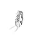 Adjustable S925 silver angel wing ring featuring a princess cut moissanite stone - Adjustable Open / 30pt Moissanite Men Ring (Silver Color)
