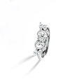 Adjustable S925 sterling silver crown ring featuring moissanite stones and wing-shaped design - Adjustable Open / 50pt Moissanite Women Ring (Silver Color)