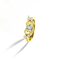 Golden crown-shaped adjustable S925 silver ring with white moissanite stones - Adjustable Open / 50pt Moissanite Women Ring (Gold Color)