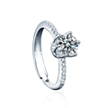 Elegant 925 sterling silver crown ring with moissanite and adjustable open band - Adjustable Open / Female Ring Moissanite
