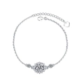 Moissanite 925 sterling silver sunflower bracelet with pavé petals on a white background - 925 Silver / 1ct Moissanite (White Gold Plated)