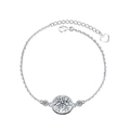 Bracciale acchiappasogni in argento 925 con moissanite rotonda e pendente cuore - Argento 925 / Oro Bianco