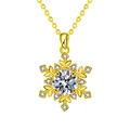 Collana a fiocco di neve in argento 925 dorato con pendente in moissanite e catenina - Moissanite da 1 Carato / Collana Fiocco di Neve (Colore Oro)