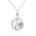 925 sterling silver mermaid bubble necklace with sparkling zircon pendant for women - 925 Silver / 0.5ct Moissanite (White Gold Color)