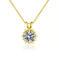 Collar de copo de nieve de moissanita dorada para mujer con colgante de girasol elegante - 3 Quilates de Moissanita / Dorado
