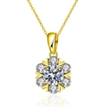 Collier flocon de neige en argent 925 doré avec pierre Moissanite et chaîne délicate - 1ct Moissanite (Argent 925) / Or