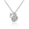 Collier en argent sterling 925 avec pendentif gourde et pierre de moissanite - Moissanite 1 Carat (Or Blanc)