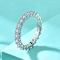 Macro shot of 925 sterling silver band with full circle pavé cubic zirconia setting - US 5 / Zircon (White Gold Color)