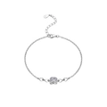 S925 Sterling Silber Herzarmband mit einem 0,5ct Moissanit Stein im minimalistischen Stil - 925er Silber / 0,5ct Moissanit (Silber)