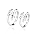 Verstellbare S925 Sterlingsilber Umarmung Ringe für Paare mit poliertem Silberfinish - Einstellbar Offen / Herrenring (Weißgoldfarbe)